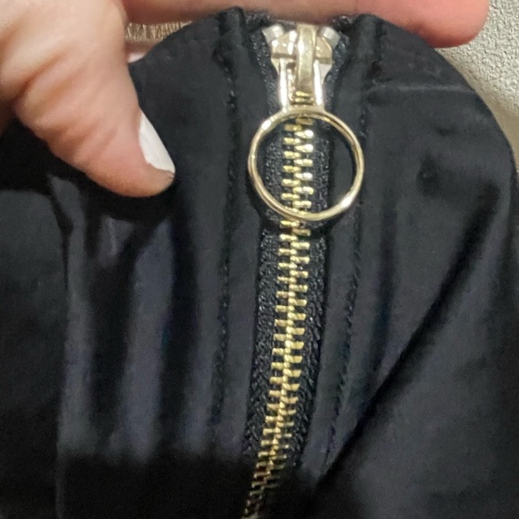 High cut black zippered bikini bottom women’s high waisted zip Sz extra small - Picture 3 of 3